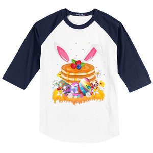 Pancake Food Lover Easter Egg Funny Pancake Easter Sunday Cute Gift Baseball Sleeve Shirt