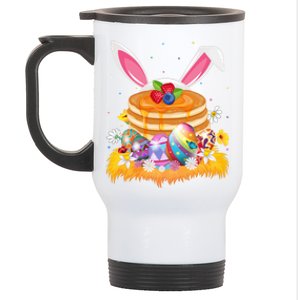 Pancake Food Lover Easter Egg Funny Pancake Easter Sunday Cute Gift Stainless Steel Travel Mug