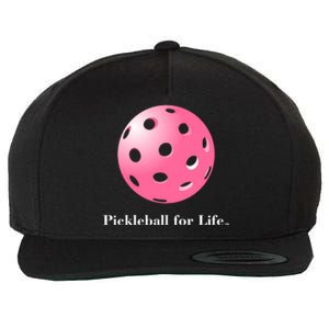 Pickleball For Life Pink Wool Snapback Cap