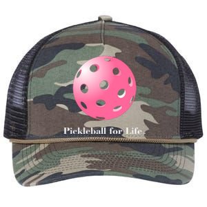 Pickleball For Life Pink Retro Rope Trucker Hat Cap