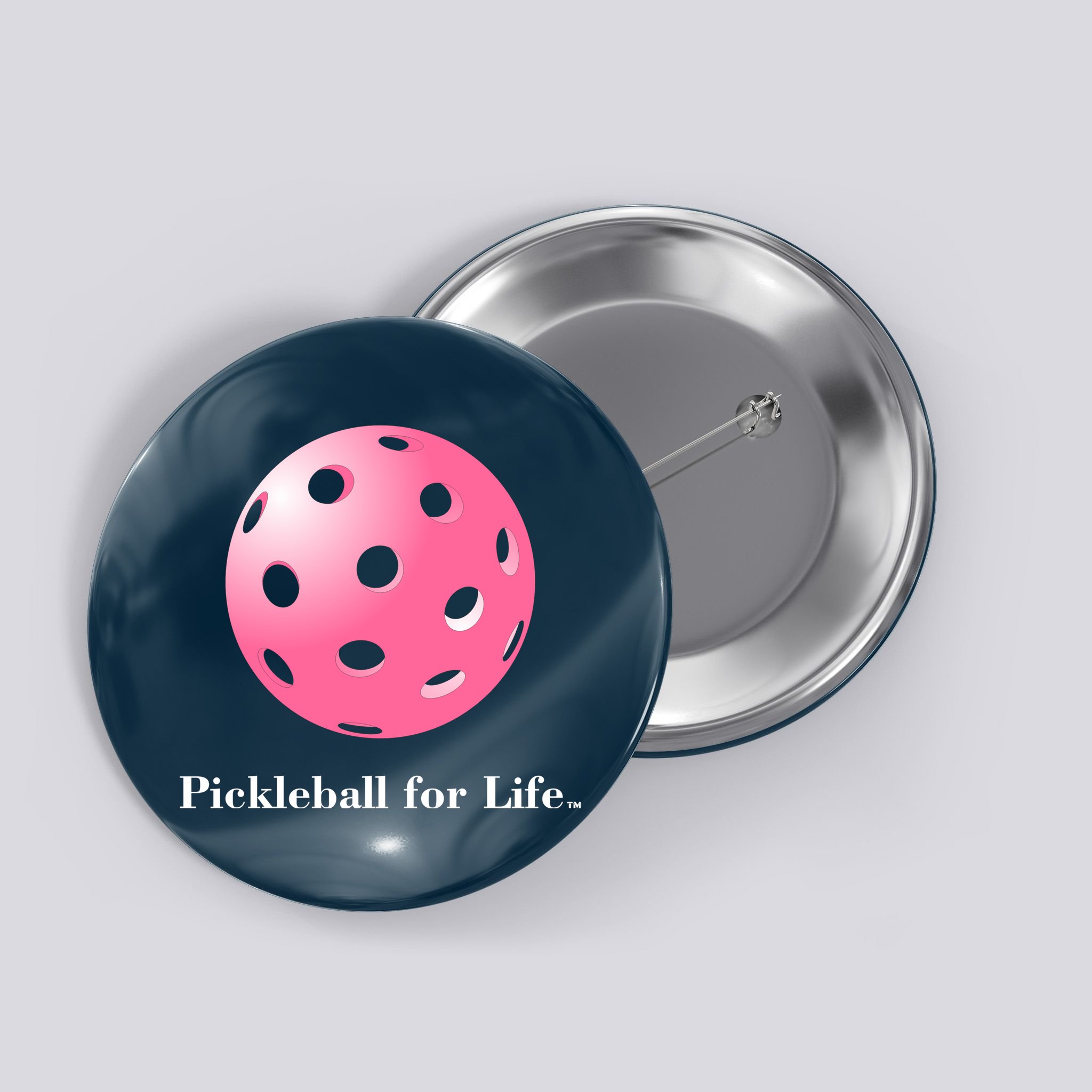 Pickleball For Life Pink Button