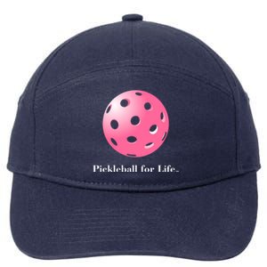 Pickleball For Life Pink 7-Panel Snapback Hat