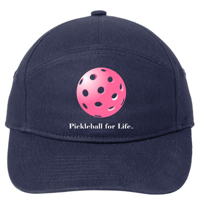 Pickleball For Life Pink 7-Panel Snapback Hat