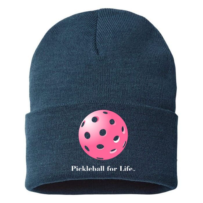 Pickleball For Life Pink Sustainable Knit Beanie