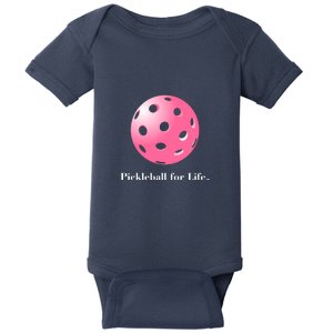 Pickleball For Life Pink Baby Bodysuit