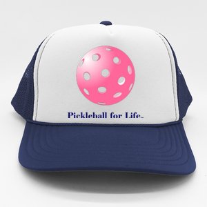 Pickleball For Life Pink Trucker Hat