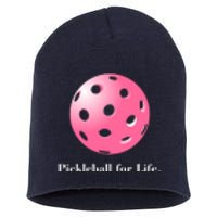 Pickleball For Life Pink Short Acrylic Beanie