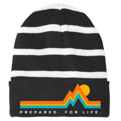 Prepared For Lifemountains Striped Beanie with Solid Band