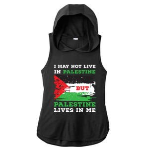 Palestine Flag Lives In Me. Free Palestine Gaza Palestinians Ladies PosiCharge Tri-Blend Wicking Draft Hoodie Tank