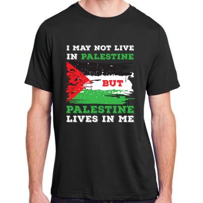 Palestine Flag Lives In Me. Free Palestine Gaza Palestinians Adult ChromaSoft Performance T-Shirt