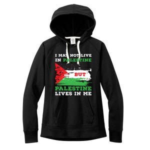 Palestine Flag Lives In Me. Free Palestine Gaza Palestinians Women's Fleece Hoodie