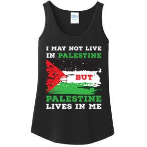 Palestine Flag Lives In Me. Free Palestine Gaza Palestinians Ladies Essential Tank