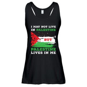 Palestine Flag Lives In Me. Free Palestine Gaza Palestinians Ladies Essential Flowy Tank