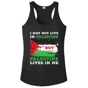 Palestine Flag Lives In Me. Free Palestine Gaza Palestinians Ladies PosiCharge Competitor Racerback Tank