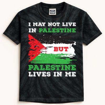 Palestine Flag Lives In Me. Free Palestine Gaza Palestinians Kids Tie-Dye T-Shirt