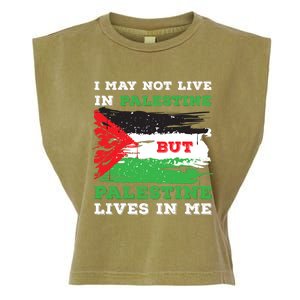 Palestine Flag Lives In Me. Free Palestine Gaza Palestinians Garment-Dyed Women's Muscle Tee