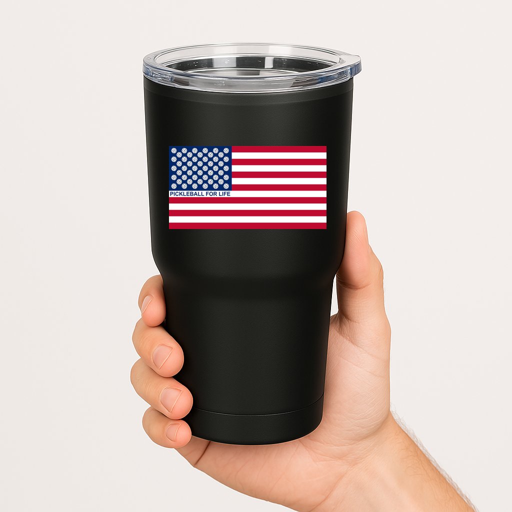 Pickleball For Life Flag Pickleball Flag Tumbler