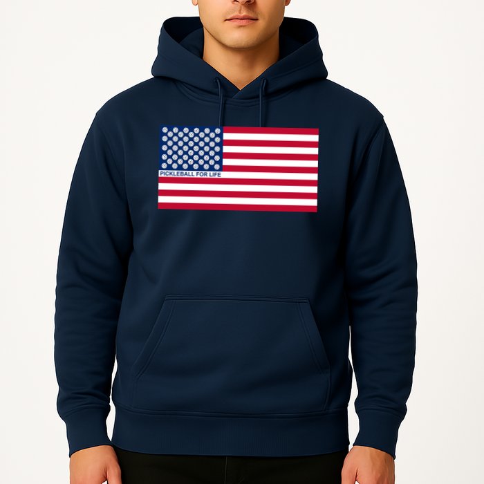 Pickleball For Life Flag Pickleball Flag Hoodie