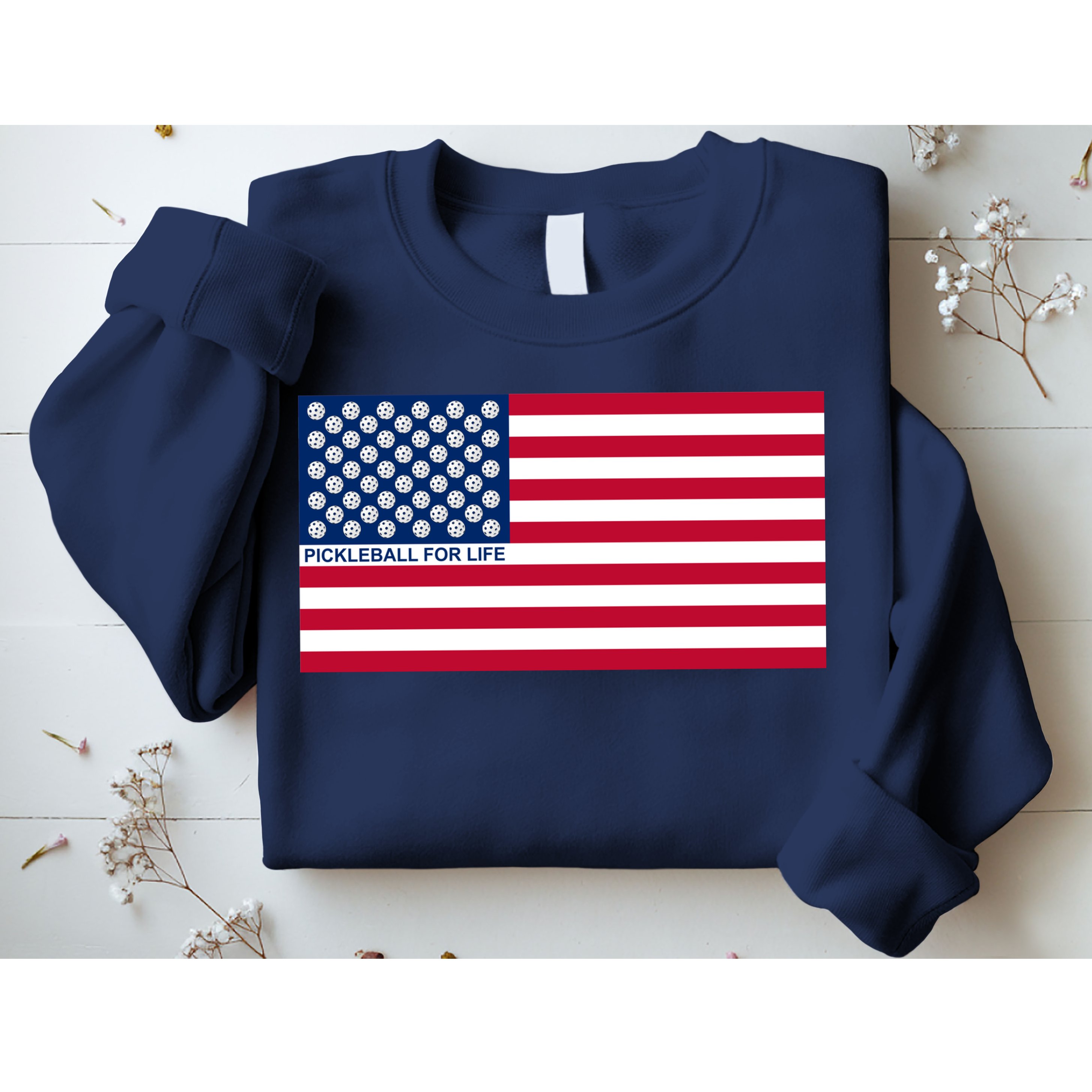 Pickleball For Life Flag Pickleball Flag Sweatshirt
