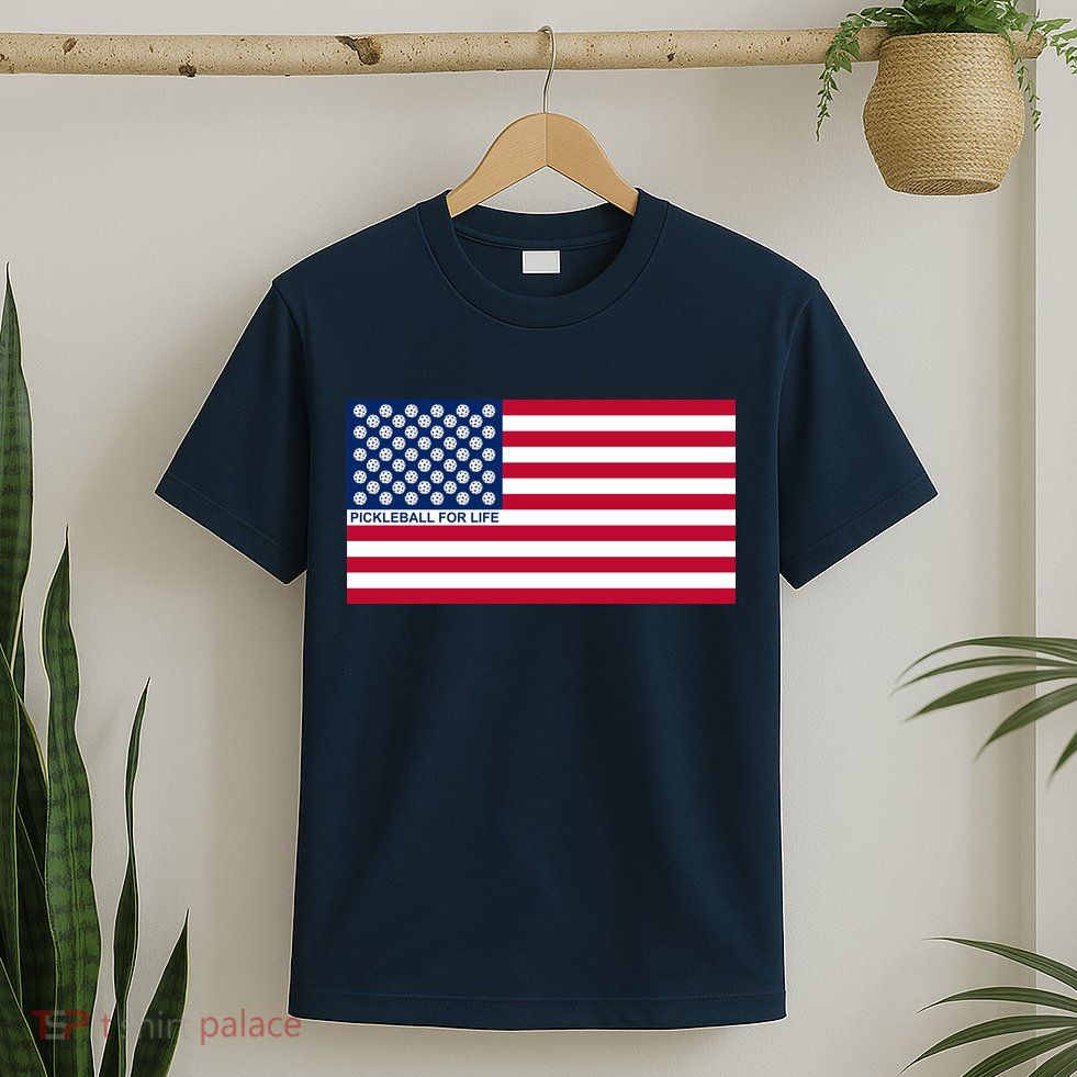 Pickleball For Life Flag Pickleball Flag T-Shirt