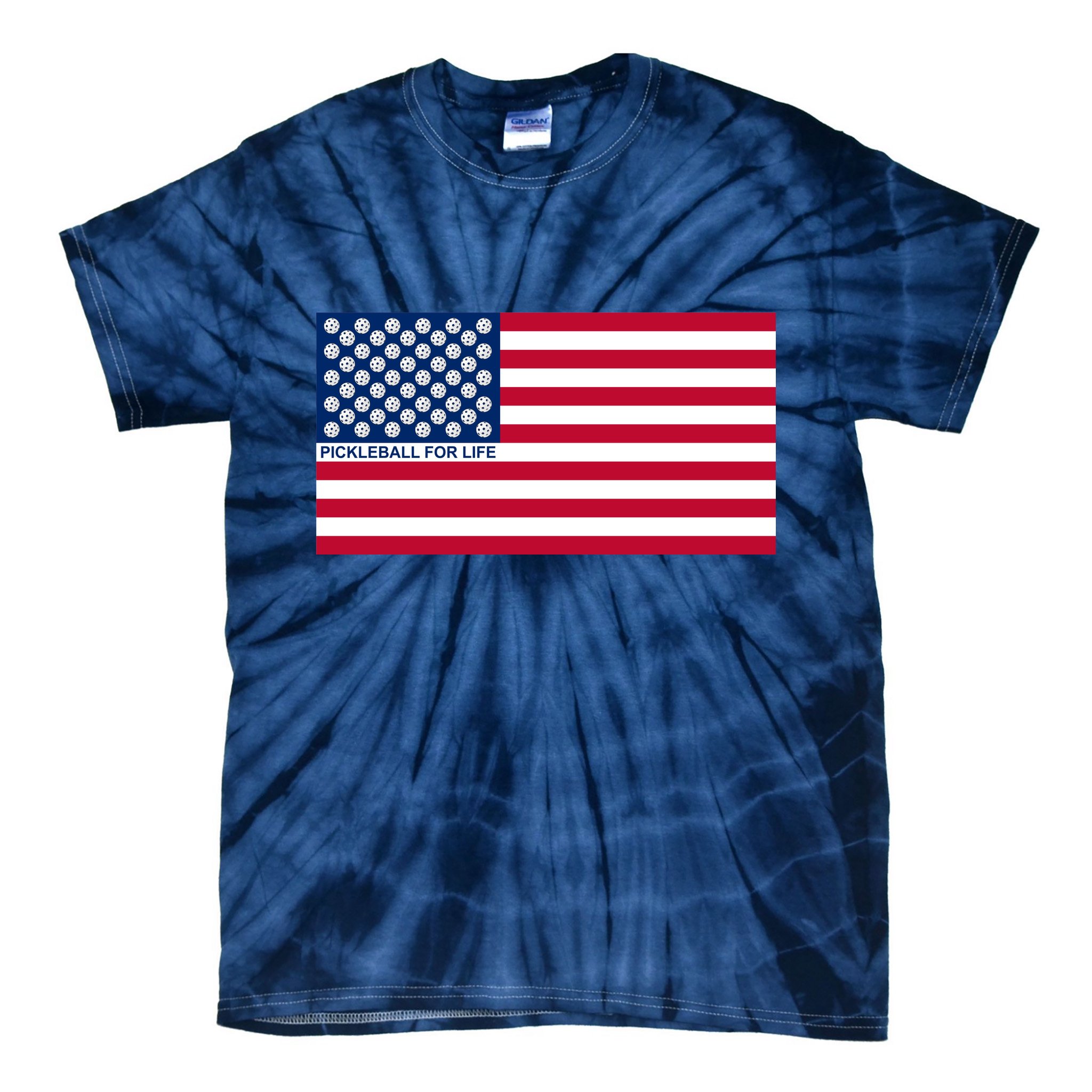 Pickleball For Life Flag Pickleball Flag Tie-Dye T-Shirt