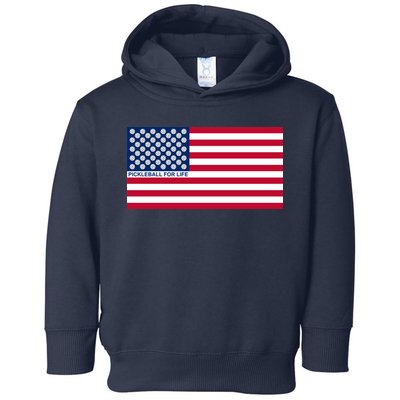 Pickleball For Life Flag Pickleball Flag Toddler Hoodie