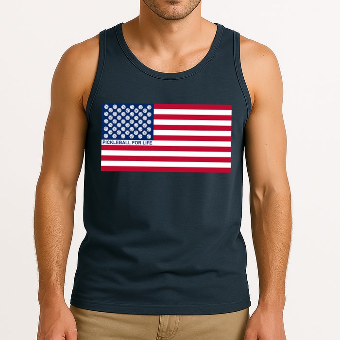 Pickleball For Life Flag Pickleball Flag Tank Top