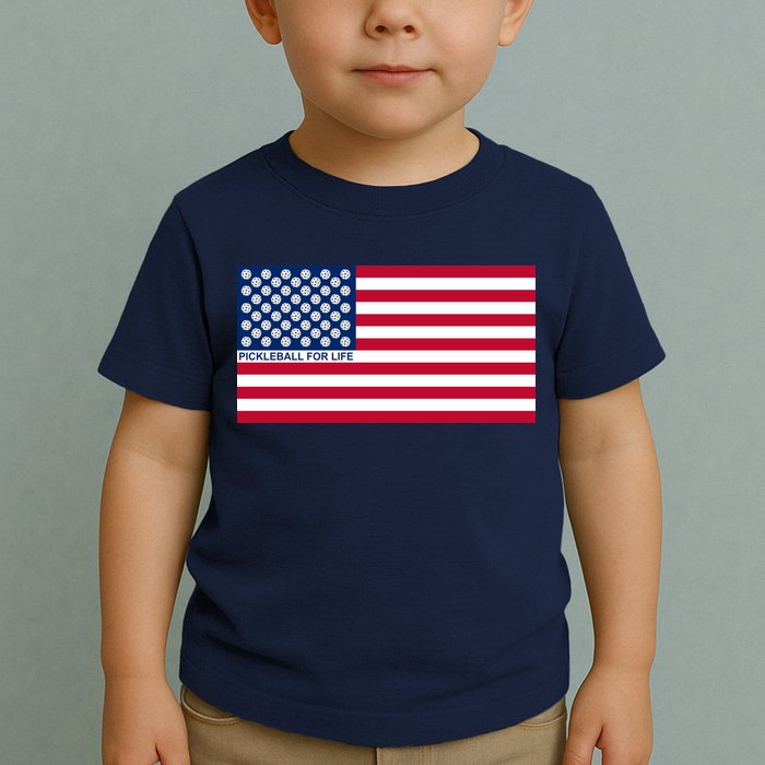 Pickleball For Life Flag Pickleball Flag Toddler T-Shirt