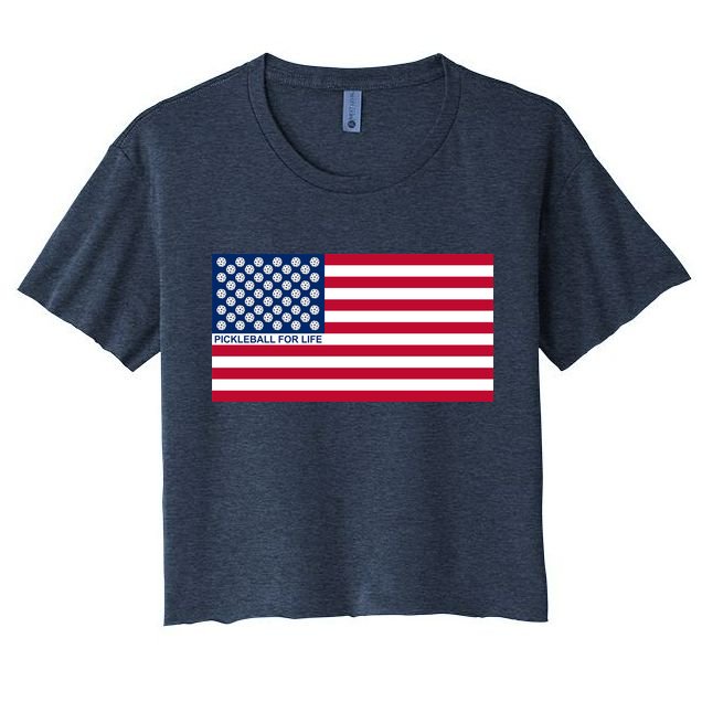 Pickleball For Life Flag Pickleball Flag Crop Top