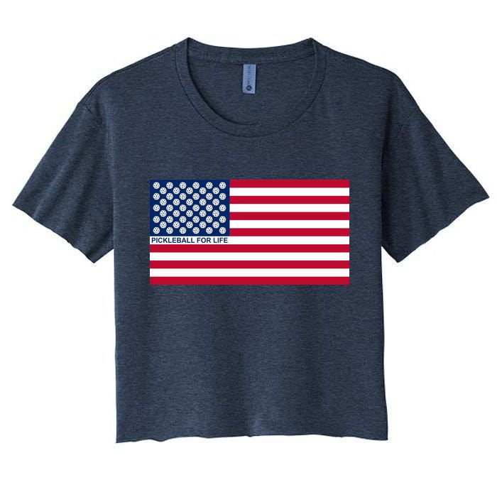 Pickleball For Life Flag Pickleball Flag Crop Top