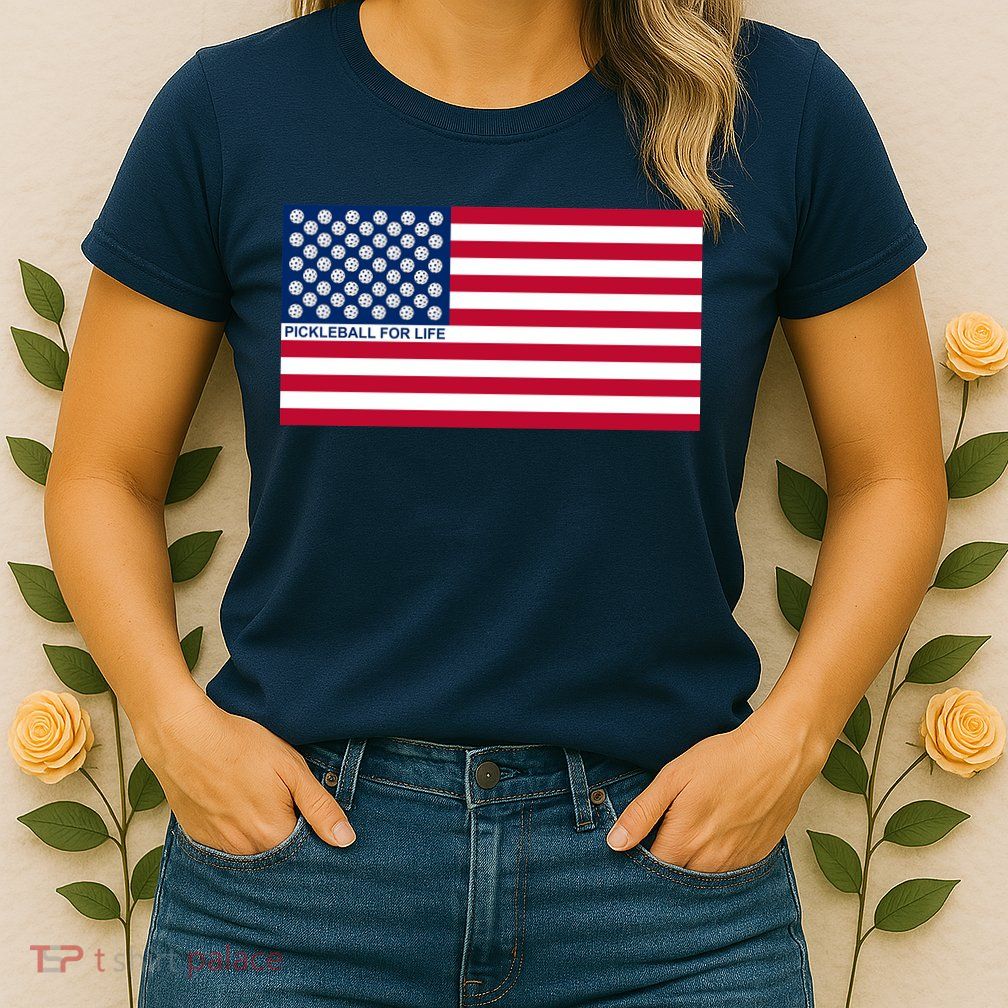 Pickleball For Life Flag Pickleball Flag Womens T-Shirt