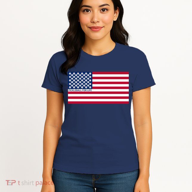 Pickleball For Life Flag Pickleball Flag Womens T-Shirt