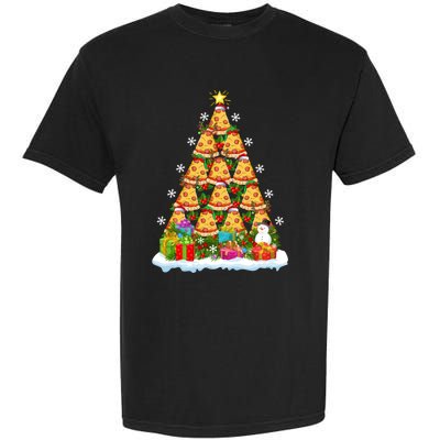 Pizza Food Lover Xmas Holiday Santa Pizza Christmas Tree Garment-Dyed Heavyweight T-Shirt