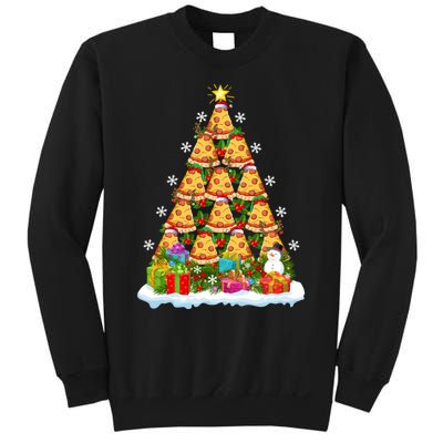 Pizza Food Lover Xmas Holiday Santa Pizza Christmas Tree Sweatshirt