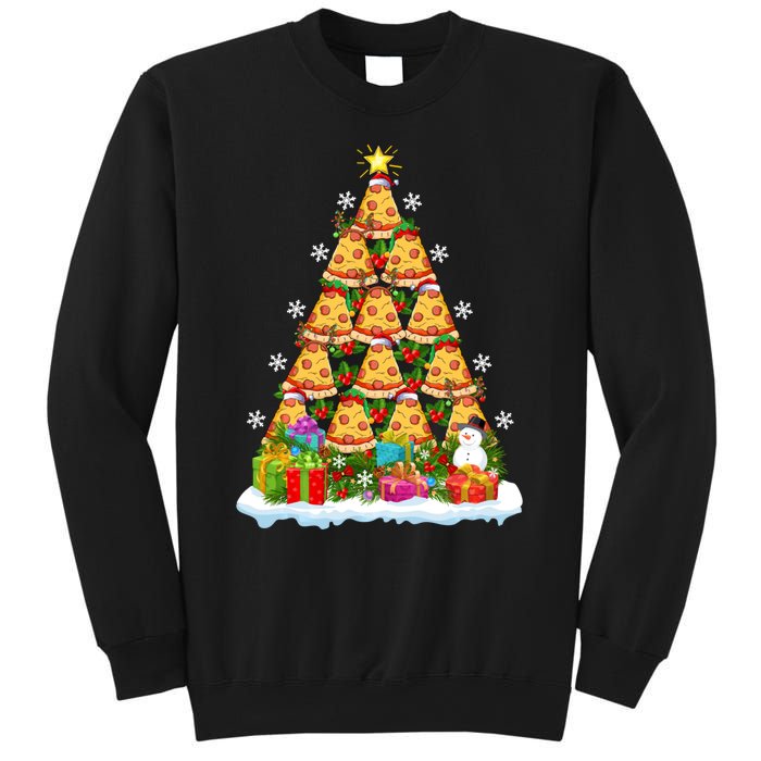 Pizza Food Lover Xmas Holiday Santa Pizza Christmas Tree Sweatshirt