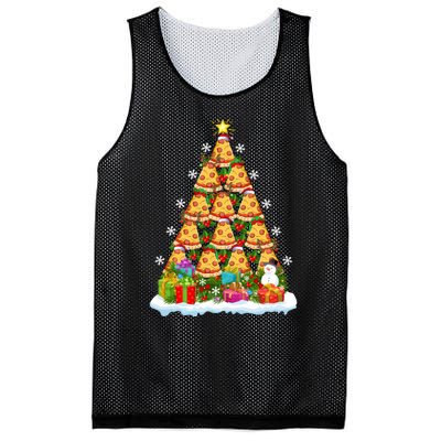 Pizza Food Lover Xmas Holiday Santa Pizza Christmas Tree Mesh Reversible Basketball Jersey Tank