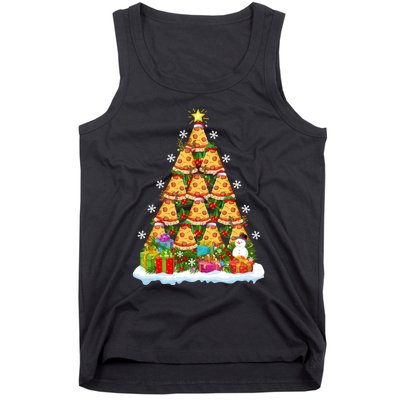 Pizza Food Lover Xmas Holiday Santa Pizza Christmas Tree Tank Top