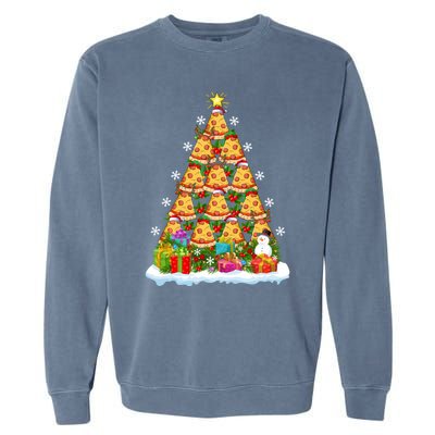 Pizza Food Lover Xmas Holiday Santa Pizza Christmas Tree Garment-Dyed Sweatshirt