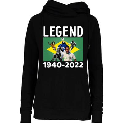 Pele Football Legend Womens Funnel Neck Pullover Hood