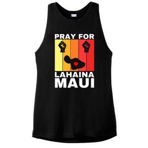 Pray For Lahaina Maui Hawaii Strong Wildfire Support Gift Ladies PosiCharge Tri-Blend Wicking Tank