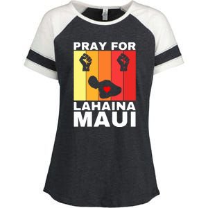 Pray For Lahaina Maui Hawaii Strong Wildfire Support Gift Enza Ladies Jersey Colorblock Tee