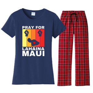 Pray For Lahaina Maui Hawaii Strong Wildfire Support Gift Women's Flannel Pajama Set