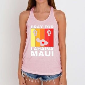 Pray For Lahaina Maui Hawaii Strong Wildfire Support Gift Women's Knotted Racerback Tank