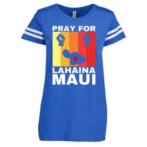 Pray For Lahaina Maui Hawaii Strong Wildfire Support Gift Enza Ladies Jersey Football T-Shirt