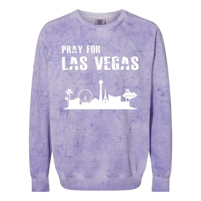 Pray For Las Vegas Colorblast Crewneck Sweatshirt