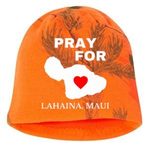 Pray For Lahaina Maui Hawaii Strong Gift Wildfire Support Kati - Camo Knit Beanie