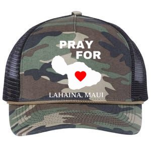 Pray For Lahaina Maui Hawaii Strong Gift Wildfire Support Retro Rope Trucker Hat Cap