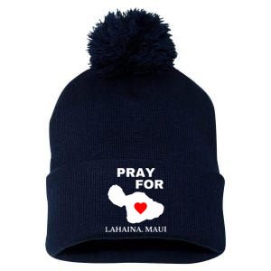 Pray For Lahaina Maui Hawaii Strong Gift Wildfire Support Pom Pom 12in Knit Beanie