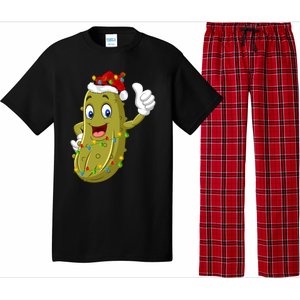 Pickle Fruit Lover Xmas Santa Hat Pickle Christmas Gift Pajama Set