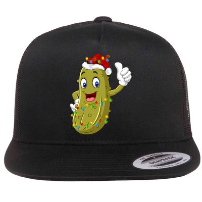 Pickle Fruit Lover Xmas Santa Hat Pickle Christmas Gift Flatbill Hat